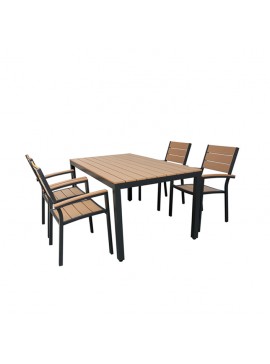 Bluimis ΣΕΤ ΤΡΑΠΕΖΑΡΙΑ ΚΗΠΟΥ ΑΛΟΥΜΙΝΙΟΥ-POLYWOOD RENATA 5371 G + MADISON 5377 G BL-200-60-020