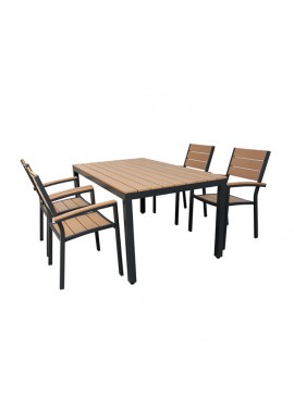 Bluimis ΣΕΤ ΤΡΑΠΕΖΑΡΙΑ ΚΗΠΟΥ ΑΛΟΥΜΙΝΙΟΥ-POLYWOOD RENATA 5371 G + MADISON 5380 G BL-200-60-016