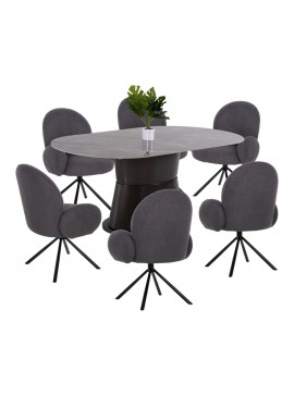 Intrahome ΣΕΤ ΤΡΑΠΕΖΑΡΙΑ ΕΣΩΤ.ΧΩΡΟΥ 7ΤΜΧ ΤΡΑΠΕΖΙ ΒΕΝΤ & 6 ΠΟΛΥΘΡΟΝΕΣ WINON (ΓΚΡΙ) intraho-0007750