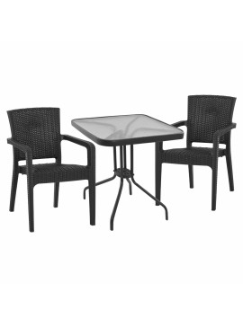 Intrahome ΣΕΤ ΤΡΑΠΕΖΑΡΙΑΣ 3ΤΜΧ ΤΡΑΠΕΖΙ 70Χ70 & ΠΟΛΥΘΡΟΝΑ ΑΛΟΥΜΙΝΙΟΥ NELSPRUICASABLANCALTCASABLANCAI ΓΚΡΙ intraho-0007544
