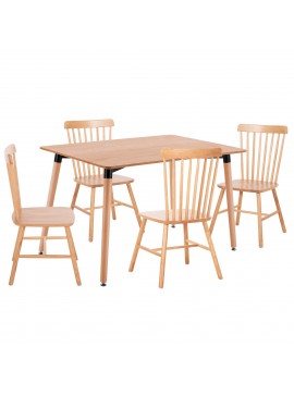 ΣΕΤ ΤΡΑΠΕΖΑΡΙΑΣ 5ΤΜΧ LUCIEN HM21183 MDF TOP & ΞΥΛΟ ΟΞΙΑΣ ΣΕ ΦΥΣΙΚΟ ΧΡΩΜΑ