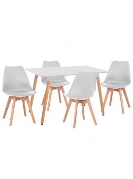 ΣΕΤ ΤΡΑΠΕΖΑΡΙΑΣ 5ΤΜΧ VEGAS HM21184 MDF TOP ΣΕ ΛΕΥΚΟ--ΠΟΔΙΑ ΟΞΙΑΣ