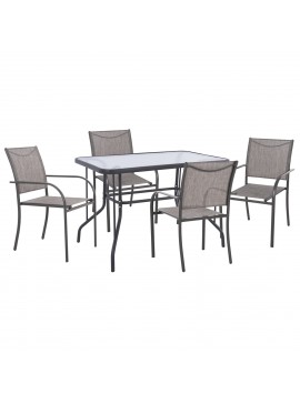 ΣΕΤ ΤΡΑΠΕΖΑΡΙΑΣ 5ΤΜΧ REDAN HM21223 ΤΡΑΠΕΖΙ & 4 ΠΟΛΥΘΡΟΝΕΣ ΣΕ ΓΚΡΙ