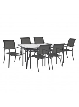 Intrahome ΣΕΤ ΤΡΑΠΕΖΑΡΙΑΣ 7ΤΜΧ ΤΡΑΠ ΜΕΤΑΛΛΙΚΟ 160Χ90 & ΠΟΛ ΑΛΟΥΜΙΝΙΟΥ NELSPRUICASABLANCALTCASABLANCAI ΓΚΡΙ intraho-0007558