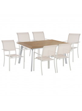 Intrahome ΣΕΤ ΤΡΑΠΕΖΑΡΙΑΣ 7ΤΜΧ ΤΡΑΠΕΖΙ LILONGWEKUCASABLANCALCASABLANCA_LUMPURERLEY 160Χ92 & ΠΟΛΥΘΡΟΝΑ ΑΛΟΥΜΙΝΙΟΥ NELSPRUICASABLANCALTCASABLANCAI ΓΚΡΙ intraho-0007540