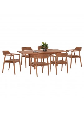 ΣΕΤ ΤΡΑΠΕΖΑΡΙΑΣ FREM HM21291 ΤΡΑΠΕΖΙ & 6 ΠΟΛΥΘΡΟΝΕΣ---ΤΕΑΚ ΞΥΛΟ