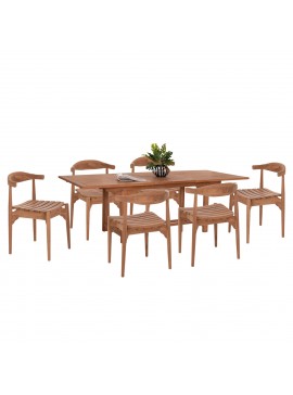 ΣΕΤ ΤΡΑΠΕΖΑΡΙΑΣ DONNY HM21292 ΤΡΑΠΕΖΙ ΕΠΕΚΤΕΙΝΟΜΕΝΟ & 6 ΠΟΛΥΘΡΟΝΕΣ--ΤΕΑΚ