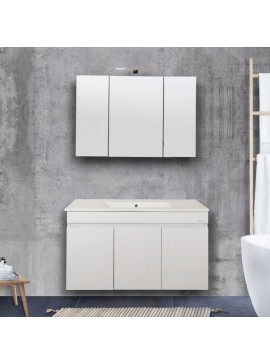 Σετ Έπιπλο Μπάνιου OMEGA WHITE 120 9SOM120GLN Πάγκο 120x46x60 με μια γούρνα  9SOM120GLN