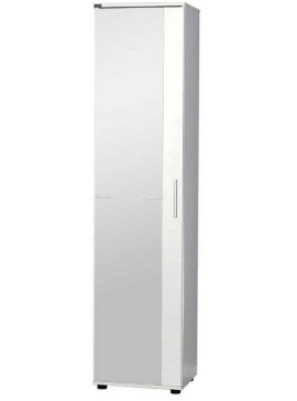 Lh-homefurniture Ντουλάπα με καθρέπτη και μεταλλικά στηρίγματα, Antre Λευκή 45x187x36cm AD_SHC-510-BB-1