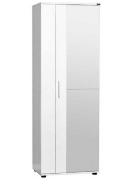 Lh-homefurniture Ντουλάπα με καθρέπτη, Porto Λευκή 60x187x36cm AD_SHC-629-BB-2