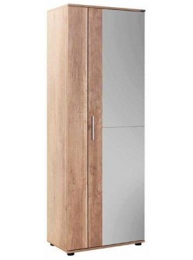 Lh-homefurniture Ντουλάπα με καθρέπτη, Porto Φυσικό 60x187x36cm AD_SHC-629-TT-2