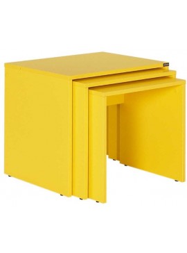 Lh-homefurniture Σετ τραπεζάκια Ζιγκον κιτρινο 55x47x40cm AD_SHP-103-HH-1