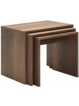 Lh-homefurniture Σετ τραπεζάκια Ζιγκον καρυδί Oslo 55x47x40cm AD_SHP-103-OO-1