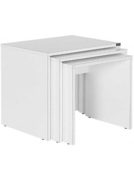 Lh-homefurniture Σετ τραπεζάκια Ζιγκον Λευκό High gloss 55x47x40cm AD_SHP-103-PP-1