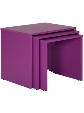 Lh-homefurniture Σετ τραπεζάκια Ζιγκον Μωβ 55x47x40cm AD_SHP-103-UU-1
