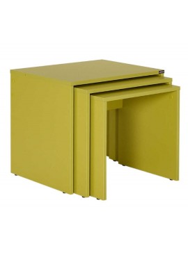 Lh-homefurniture Σετ τραπεζάκια Ζιγκον κιτρινοπράσινο 55x47x40cm AD_SHP-103-YY-1
