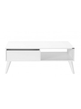 Lh-homefurniture Τραπεζάκι σαλονιού Slide λευκό 110x42x65cm AD_SHP-655-DD-1