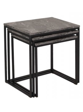 Σετ τραπεζάκια Ζιγκον Μάρμαρο 55x47x40cm