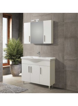Σετ Έπιπλο Μπάνιου SIENA WHITE 100 9SSI100GL0 Πάγκο 96x34x83cm  9SSI100GL0