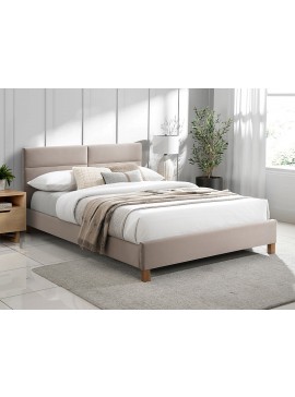 ŁÓŻKO SIERRA VELVET 140x200 KOLOR BEŻ/DĄB TAP. BLUVEL 28 DIOMMI-80-3852