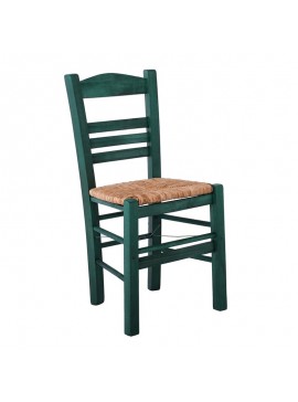 WOODWELL ΣΙΦΝΟΣ Καρέκλα Οξιά Βαφή Εμποτισμού Ανιλίνη Πράσινο, Κάθισμα Ψάθα 41x45x88cm Ρ969,Ε6