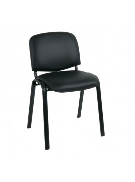 WOODWELL SIGMA Καρέκλα-Pro Γραφείου Επισκέπτη, Μέταλλο Βαφή Μαύρο, PVC Μαύρο 57x57x79cm / Σωλ.40x20/1.2mm ΕΟ550,16