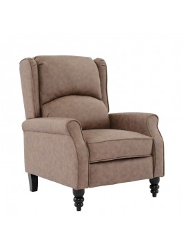 WOODWELL Ε7144,1SIMPLE Relax Πολυθρόνα Μπερζέρα Σαλονιού, Καθιστικού, Ύφασμα Απόχρωση Antique Καφέ 72x84x97cm Ε7144,1
