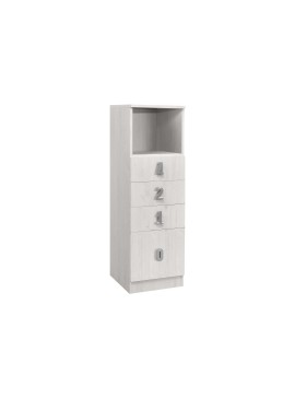 MATIS Στήλη συρταριέρα Numero 4F άσπρος δρυς/ γκρι 40x42x217,5 MATIS585753