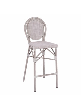 ΣΚΑΜΠΩ ΑΛΟΥΜΙΝΙΟΥ BAMBOO LOOK ΠΑΤΙΝΑ ΛΕΥΚΟ ΜΕ TEXTLINE HM5110 41x52x116 εκ.