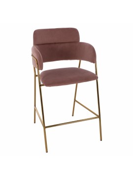 Intrahome ΣΚΑΜΠΟ ΜΕΣΑΙΟΥ ΥΨΟΥΣ KIMBERLEY .02 ΒΕΛΟΥΔΟ ΣΑΠΙΟ ΜΗΛΟ ΕΠΙΧΡΥΣΟ ΣΚΕΛΕΤΟ 54x58x95Υ εκ. intraho-1636651