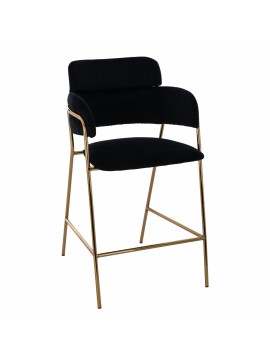 Intrahome ΣΚΑΜΠΟ ΜΕΣΑΙΟΥ ΥΨΟΥΣ KIMBERLEY .04 ΒΕΛΟΥΔΟ ΜΑΥΡΟ ΕΠΙΧΡΥΣΟ ΣΚΕΛΕΤΟ 54x58x95Υ εκ. intraho-1636652