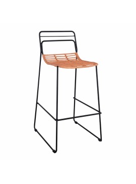 ΣΚΑΜΠΟ ΜΕΤΑΛΛΙΚΟ ALLEGRA HM5642 ΜΕ WICKER ΣΕ ΜΠΕΖ ΑΠΟΧΡΩΣΗ 48x53x100 εκ.