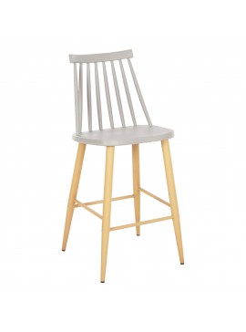 ΣΚΑΜΠΟ ΜΠΑΡ ΜΕΣ.ΥΨΟΥΣ VANESSA HM9300.10 ΠΟΛΥΠΡΟΠ. ΓΚΡΙ & ΜΕΤΑΛΛΟ ΦΥΣΙΚΟ 45x48x96Υεκ.