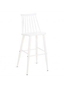 ΣΚΑΜΠΟ ΜΠΑΡ ΨΗΛΟ VANESSA HM8459.11 ΛΕΥΚΟ PP & ΛΕΥΚΑ ΜΕΤΑΛ.ΠΟΔΙΑ 47x48,5x107Υεκ.