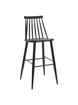 ΣΚΑΜΠΟ ΜΠΑΡ ΨΗΛΟ VANESSA HM8459.12 ΜΑΥΡΟ PP & ΜΑΥΡΑ ΜΕΤΑΛ.ΠΟΔΙΑ 47x48,5x107Υεκ.