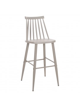 ΣΚΑΜΠΟ ΜΠΑΡ ΨΗΛΟ VANESSA HM8459.20 ΓΚΡΙ PP & ΓΚΡΙ ΜΕΤΑΛ.ΠΟΔΙΑ 47x48,5x107Υεκ.