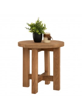 Intrahome ΣΚΑΜΠΟ-ΤΡΑΠΕΖΑΚΙ ΣΤΡΟΓΓΥΛΟ ΑΠΟ ΞΥΛΟ ΤΕΑΚ ΣΕ ΦΥΣΙΚΟ ΧΡΩΜΑ 45,5x40x45Υ εκ. intraho-1621908