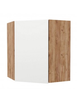 Επιτοίχιο γωνιακό ντουλάπι κουζίνας Soft Λευκό με βελανιδιά Διαστάσεις 60x60x72,8εκ SO-SVU60