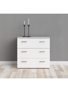 Insi Space συρταριέρα με 3 συρτάρια 74,1x35,95x69,9εκ. Λευκό  0201.TV21 