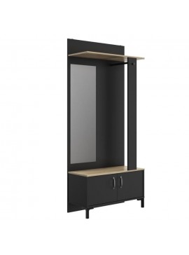 Insi Store Έπιπλο Εισόδου 81x37x190εκ. Μαύρο/Δρυς Sonoma  0151.GM42 