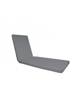 WOODWELL Ε2017,3SUNLOUNGER Μαξιλάρι Ξαπλώστρας Ύφασμα Γκρι Water Repellent, Foam+Polyester Φερμουάρ-Velcro 196(78+118)x60x7cm Ε2017,3