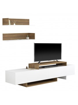 ΣΥΝΘΕΤΟ ΤΗΛΕΟΡΑΣΗΣ EDUARDO HM8909.12 ΜΕΛΑΜΙΝΗ ΣΕ ΛΕΥΚΟ-ΦΥΣΙΚΟ 180x29,5x45Υεκ.