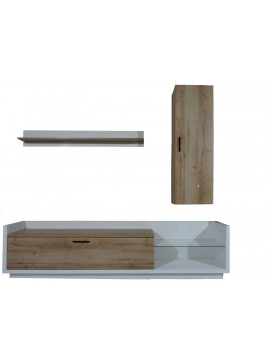 Σύνθεση Talina_ec Λευκό+Kingstone Oak 240x175x48cm