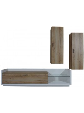 Σύνθεση Talina_ec Λευκό+Kingstone Oak 270x175x48cm