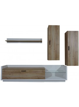 Σύνθεση Talina Λευκό+Kingstone Oak 270x175x48cm