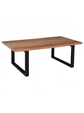 WOODWELL ΕΑ7089,WTANTA Τραπεζάκι Σαλονιού - Καθιστικού, Μέταλλο Βαφή Μαύρο, Ξύλο Ακακία Φυσικό 115x60x40cm ΕΑ7089,W