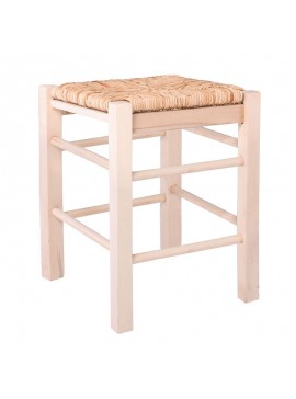 WOODWELL ΤΑΒΕΡΝΑΣ Σκαμπό Βοηθητικό, Οξιά Εμποτισμός Φυσικό, Κάθισμα Ψάθα 35x35x50cm Ρ978,Ε1