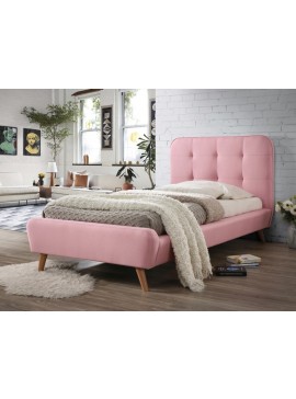 Επενδυμένο κρεβάτι Tiffany 90x200 με Ύφασμα  χρώμα Ροζ DIOMMI TIFFANY90R