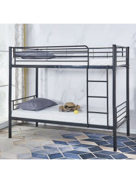 WOODWELL Ε8044,1TIVOLI Κρεβάτι Κουκέτα Μέταλλο Βαφή Μαύρο 98x200x165 (Στρώμα 90x190)cm Ε8044,1