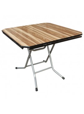 WOODWELL TOPAL Τραπέζι Πτυσσόμενο Μέταλλο Βαφή Γκρι, Επιφάνεια Wood Deco 90x90 (Φ116) x75cm 90x90 (Φ116) x75cm Ε564,2